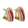 Pendientes Goya Compro Oro | Pendientes De Oro Amarillo 18 Kl Con Diseno Brillantes Y Rubies