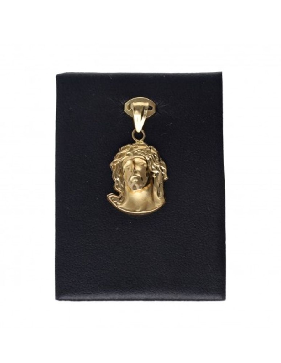 Colgantes Goya Compro Oro | Colgante De Oro Amarillo 18 Kl Diseno Rostro De Cristo