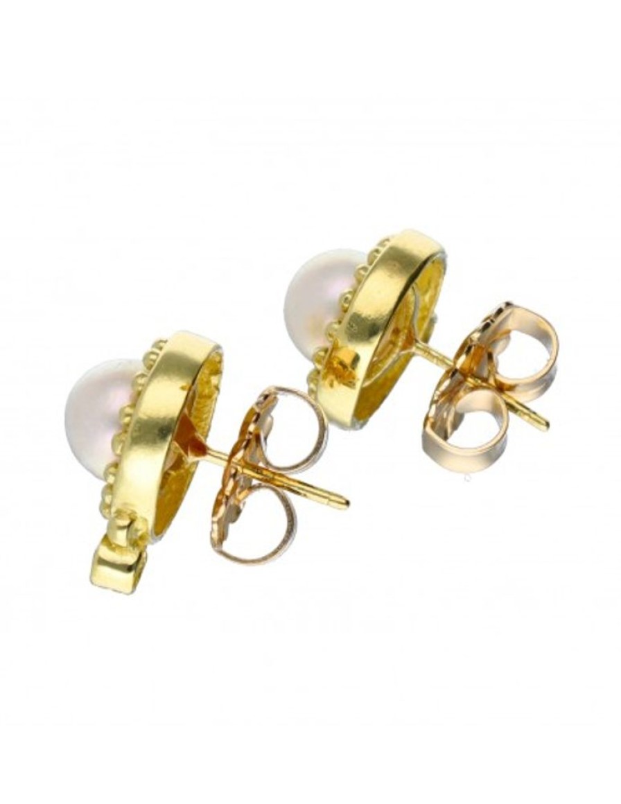 Pendientes Goya Compro Oro | Pendientes De Oro 18 Kl Con Diamante Y Perla