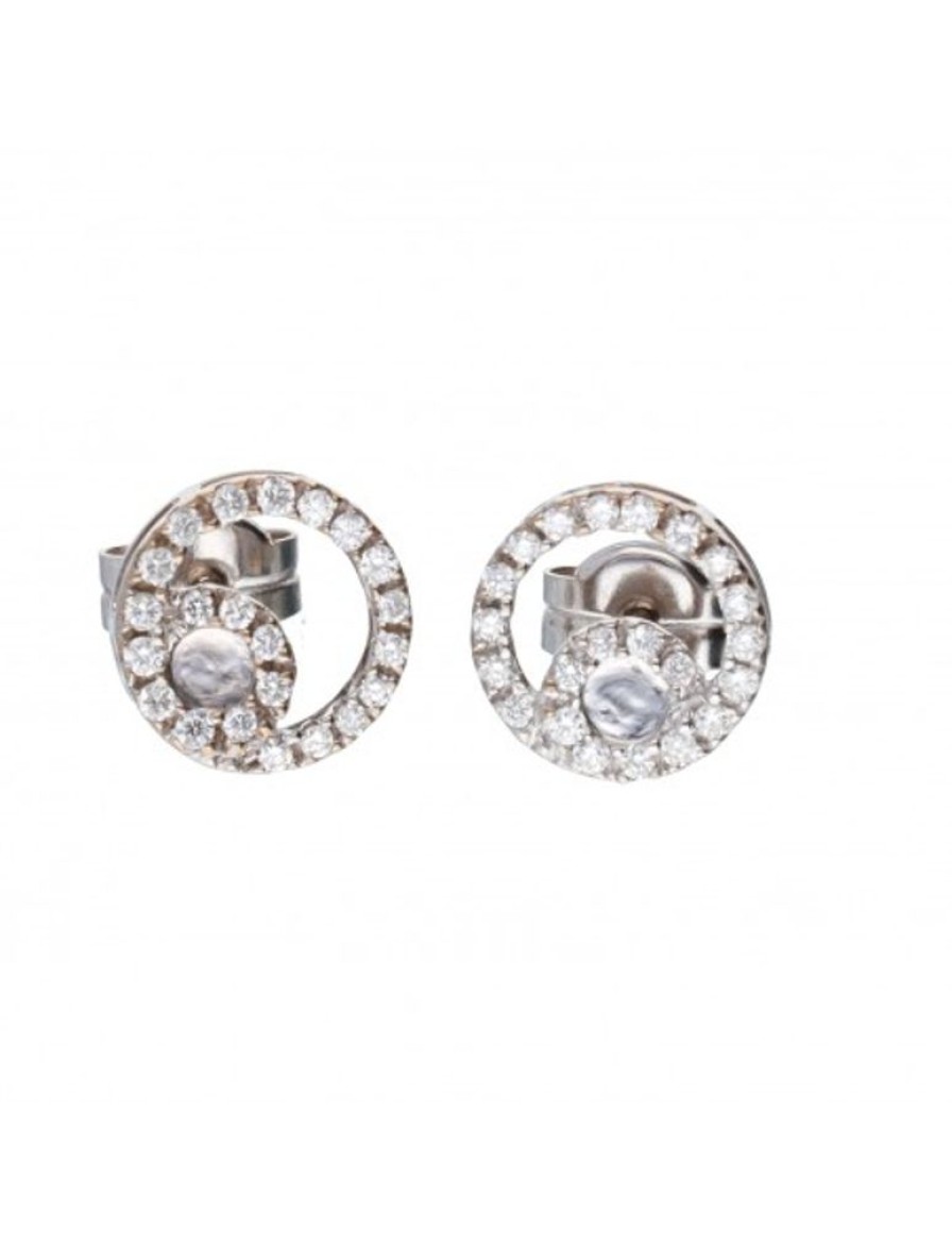 Pendientes Goya Compro Oro | Pendientes De Oro Blanco 18 Kl Zirconitas