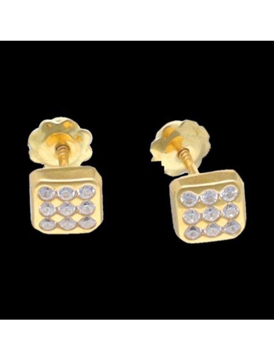 Pendientes Goya Compro Oro | Pendientes De Nina Con Zirconitas Oro Amarillo 18Kl