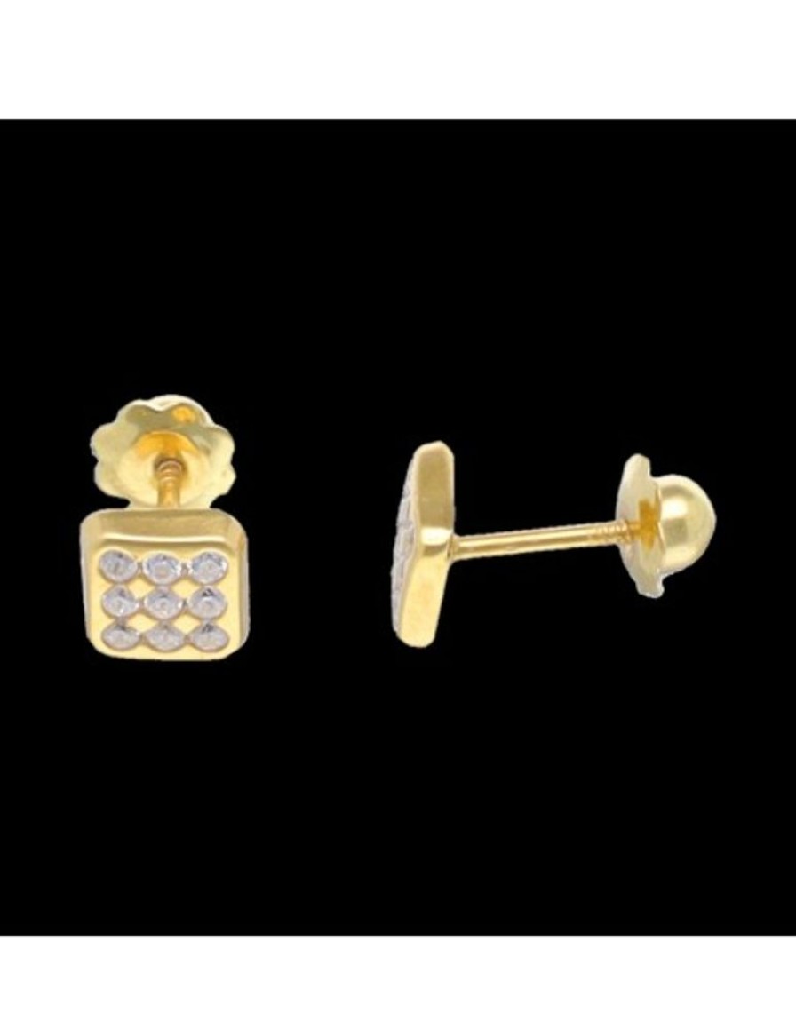 Pendientes Goya Compro Oro | Pendientes De Nina Con Zirconitas Oro Amarillo 18Kl