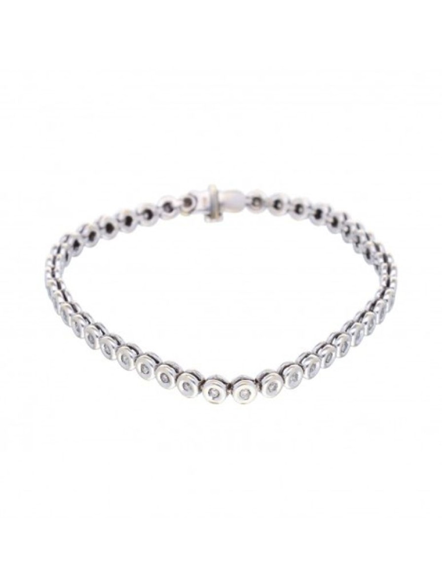 Pulseras Goya Compro Oro | Pulsera De Oro Blanco 18 Kl Con Diamantes