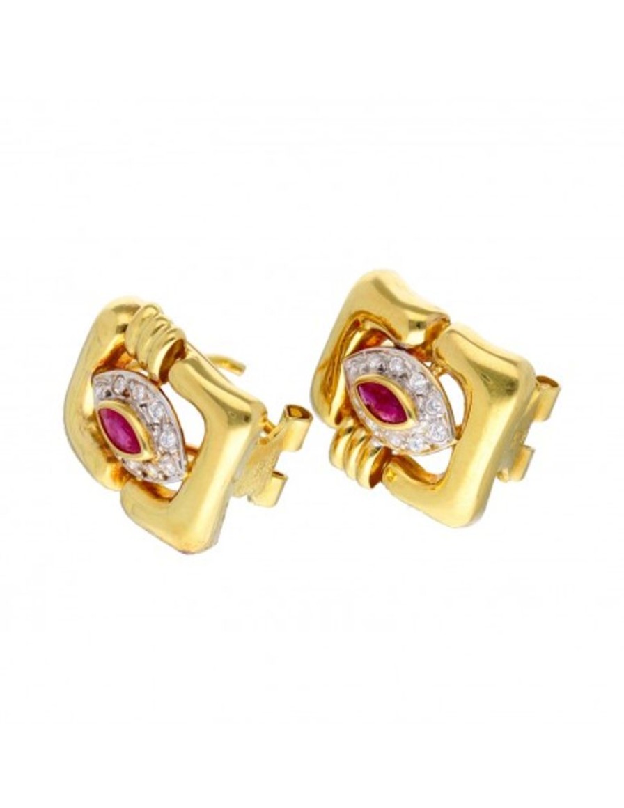 Anillos Goya Compro Oro | Pendientes De Oro 18 Kl Con Zirconita Y Granate