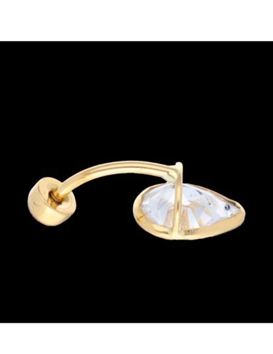 Pendientes Goya Compro Oro | Piercing Para El Ombligo Con Zirconita Oro Amarillo 18Kl