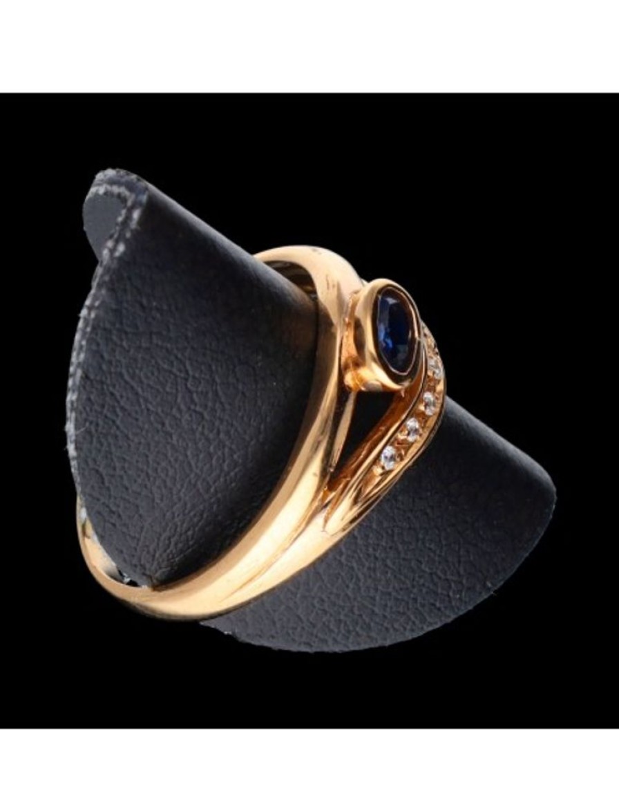 Anillos Goya Compro Oro | Anillo De Oro 18 Kl Zafiro Y Zirconitas