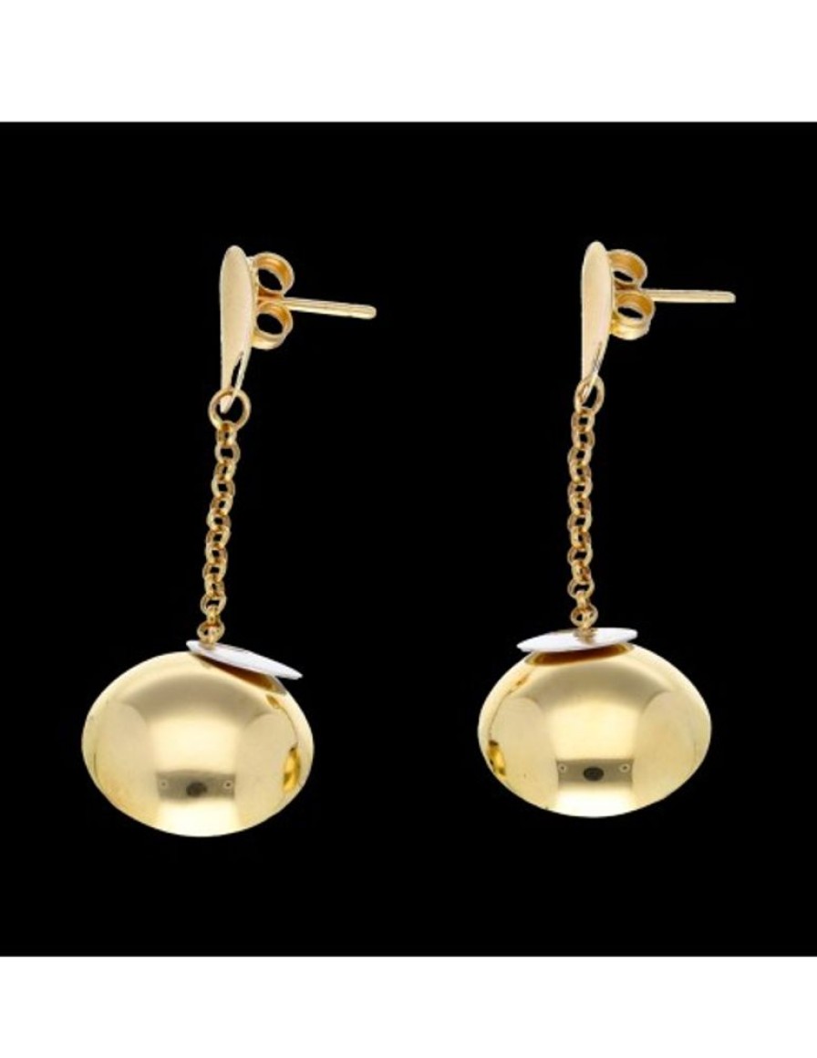 Pendientes Goya Compro Oro | Pendientes Largos Con Diseno Oro Blanco Y Amarillo 18Kl