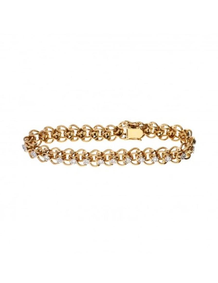 Pulseras Goya Compro Oro | 14 Quilates Oro, Oro Amarillo - Pulsera Tobillera - 0.02 Ct Diamante