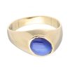 Anillos Goya Compro Oro | Anillo Con Piedra Azul Central Oro Amarillo 18Kl