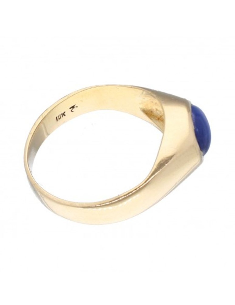 Anillos Goya Compro Oro | Anillo Con Piedra Azul Central Oro Amarillo 18Kl