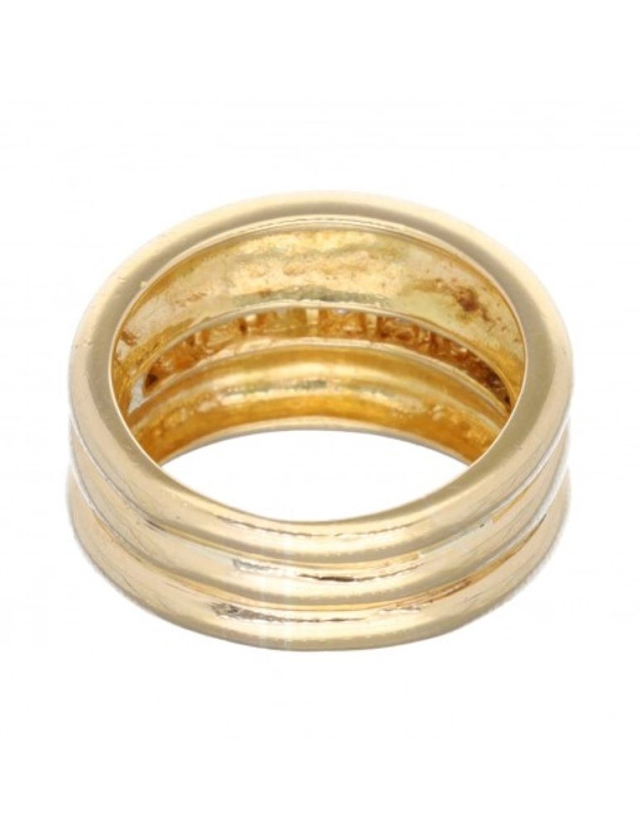 Anillos Goya Compro Oro | Anillo Con Una Tira De Brillantes En Horizontal Oro Amarillo 18Kl