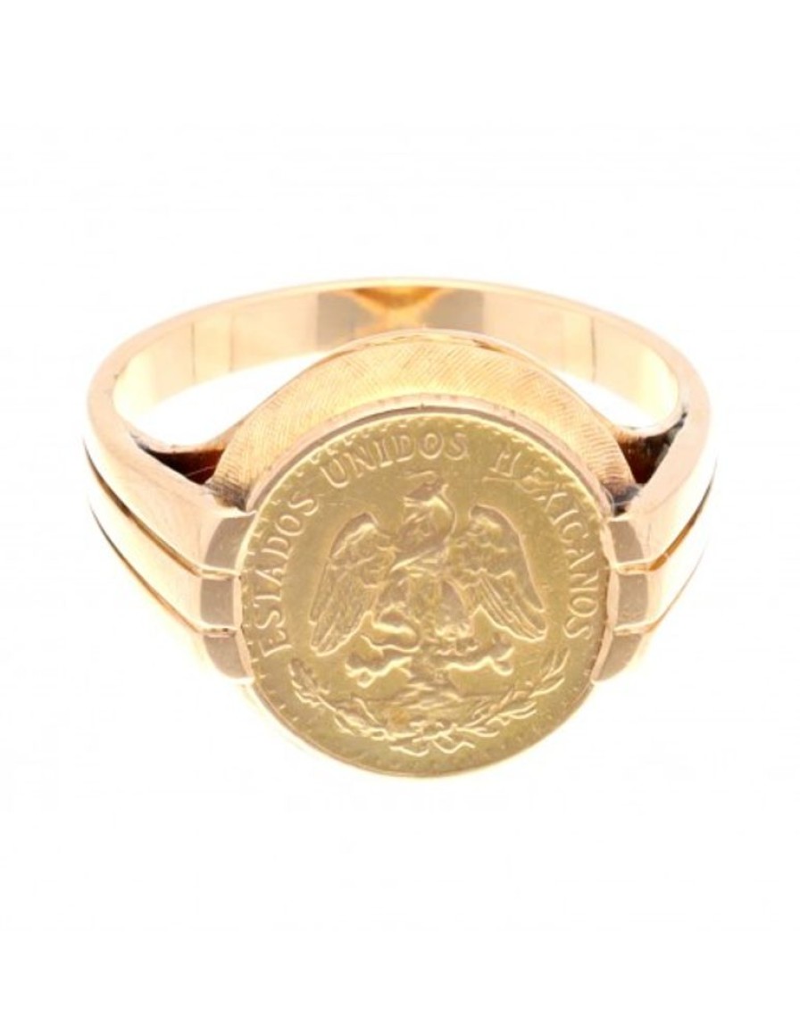 Anillos Goya Compro Oro | Anillo Con Moneda Estado Unido Mexicanos Oro Amarillo