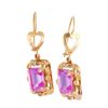 Pendientes Goya Compro Oro | Pendientes Con Piedra Rosa De Francia Oro Amarillo 18Kl