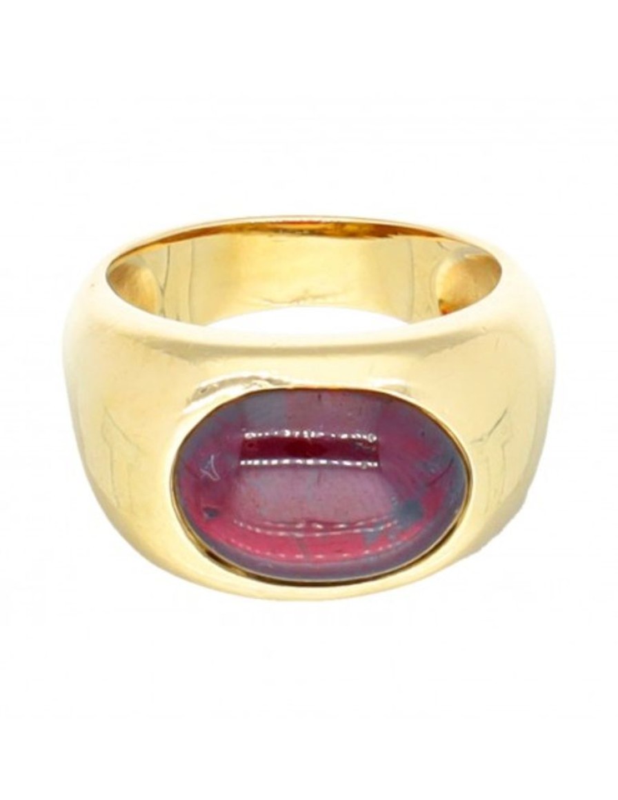 Anillos Goya Compro Oro | Anillo Con Piedra Granate Oro Amarillo 18Kl