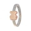 Anillos Goya Compro Oro | Anillo De Oro Rosado Y Blanco 18 K Con Diseno Tous Y Circonitas