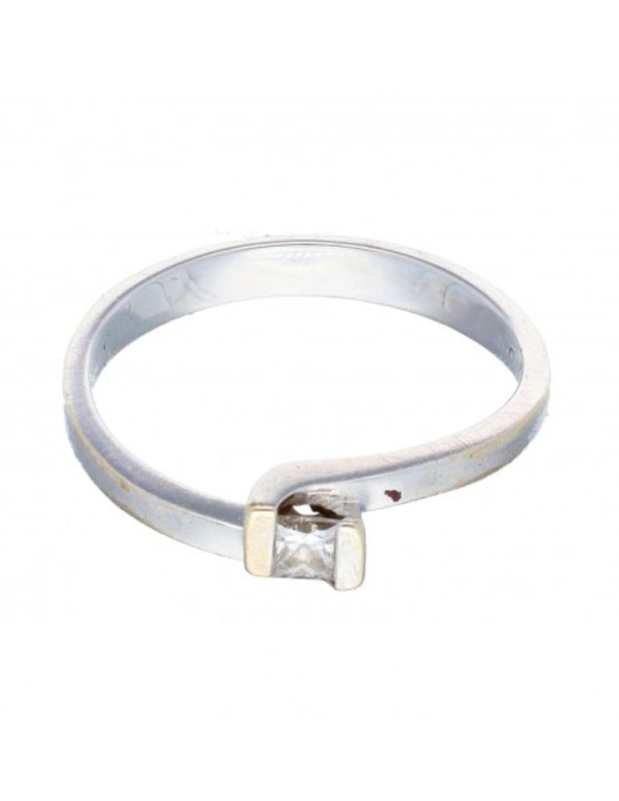 Anillos Goya Compro Oro | Anillo De Oro Blanco 18 Kl Para Mujer Con Diamante