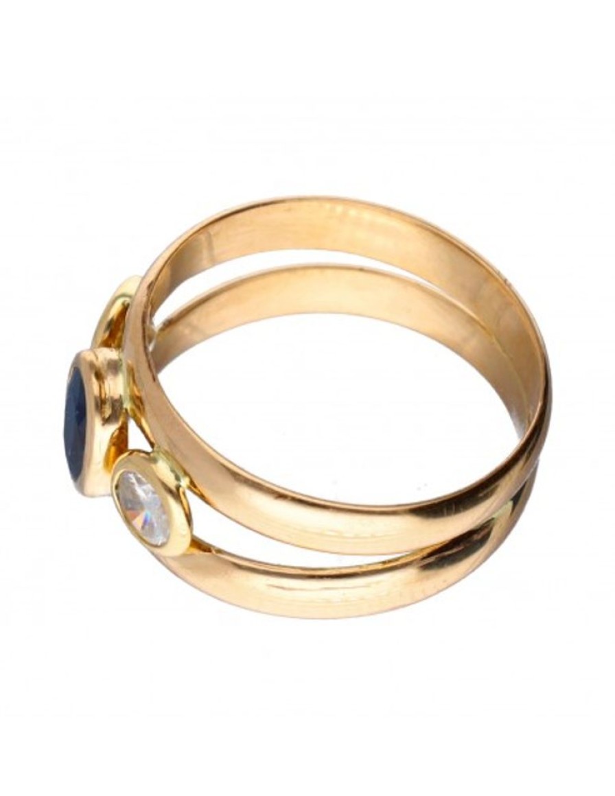 Anillos Goya Compro Oro | Anillo De Oro 18 Kl Zafiro Zirconita