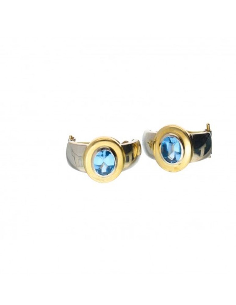 Pendientes Goya Compro Oro | Pendientes Con Piedra Aguamarina Oro Amarillo 18Kl