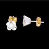 Pendientes Goya Compro Oro | Pendientes Flor Con Zirconita Oro Amarillo Y Blanco 18Kl