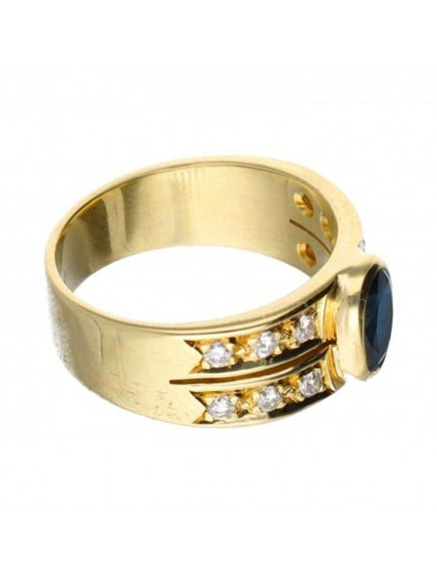 Anillos Goya Compro Oro | 18 Quilates Oro, Oro Amarillo - Anillo - 1.62 Ct Zafiro - Diamantes