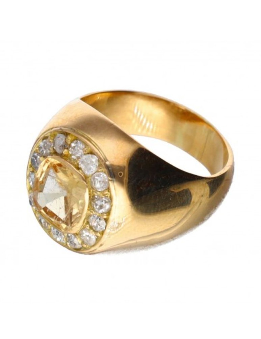 Anillos Goya Compro Oro | 18 Quilates Oro, Oro Amarillo - Anillo - 0.98 Ct Topacio - Diamantes