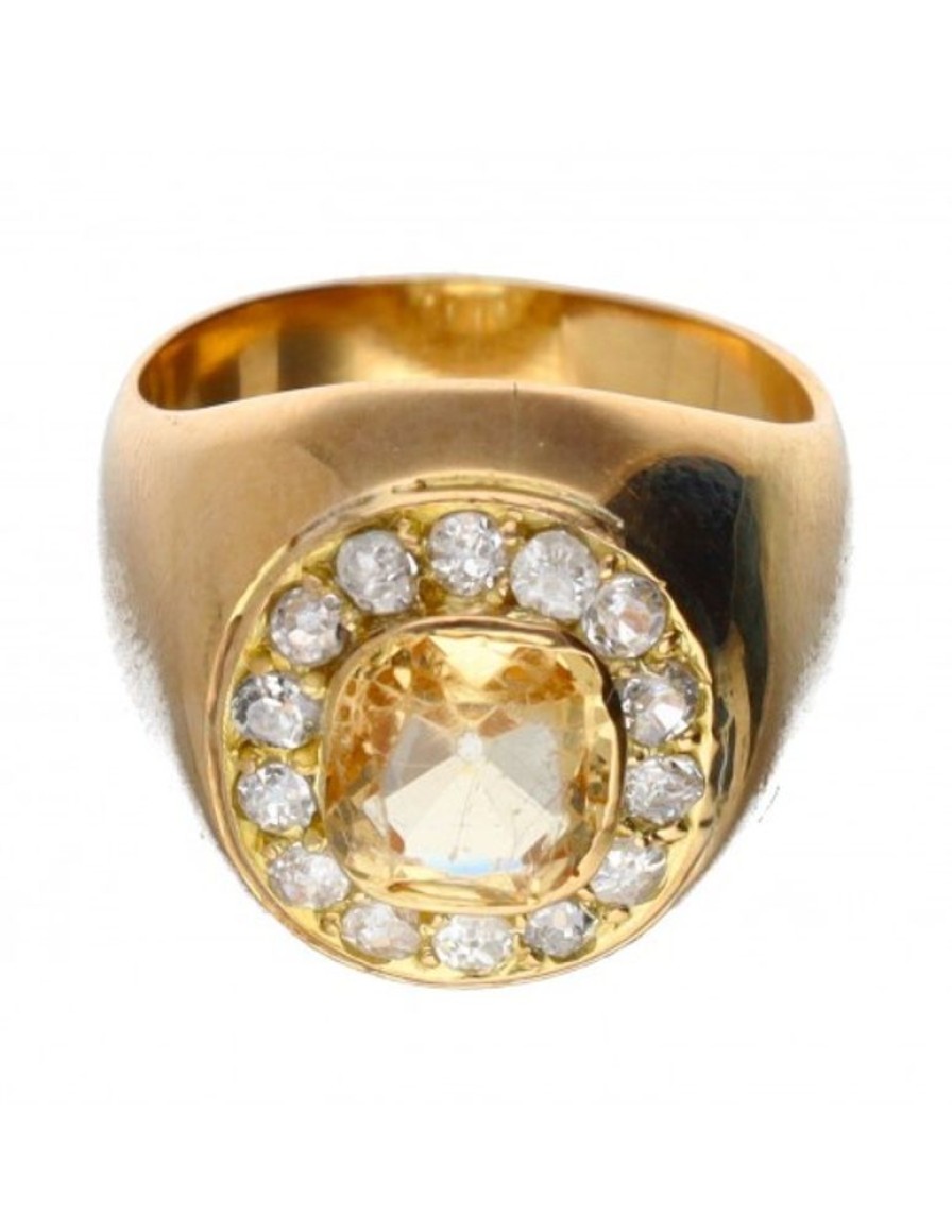 Anillos Goya Compro Oro | 18 Quilates Oro, Oro Amarillo - Anillo - 0.98 Ct Topacio - Diamantes