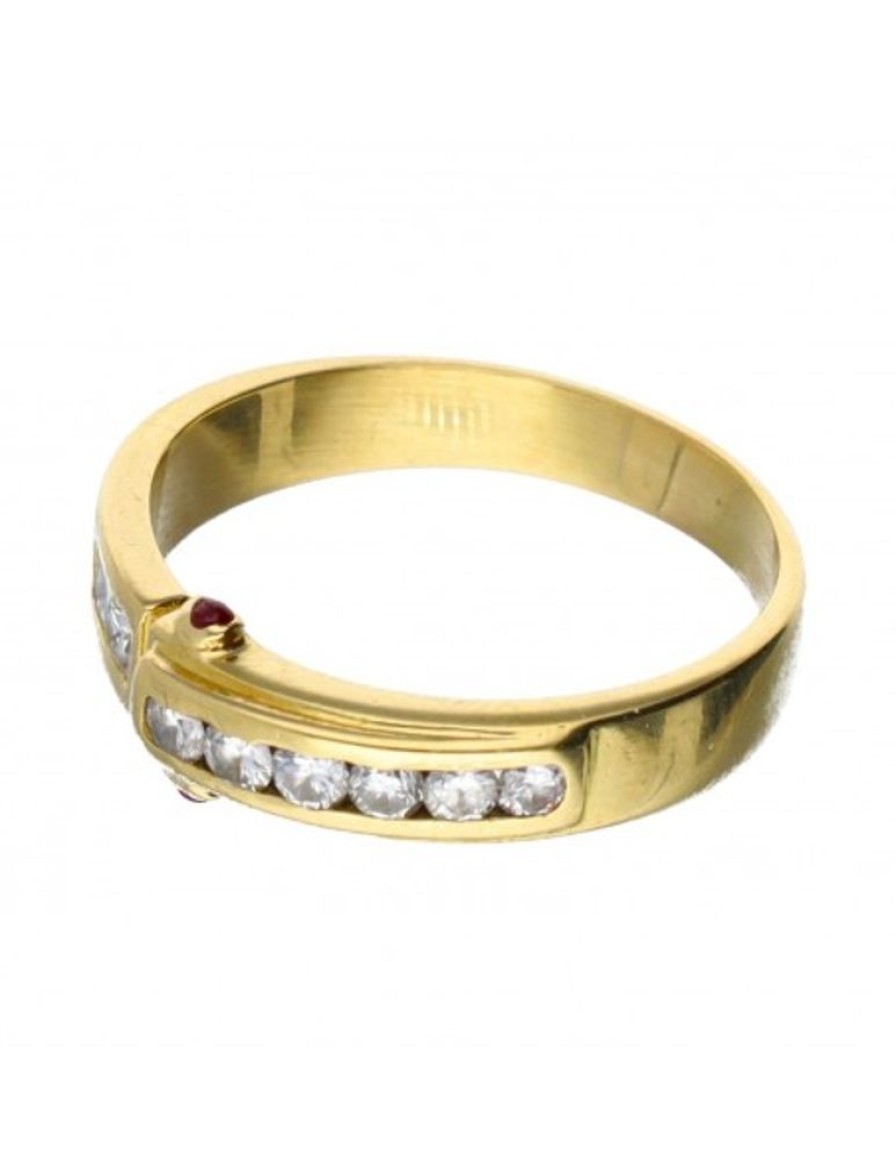 Anillos Goya Compro Oro | 18 Quilates Oro, Oro Amarillo - Anillo - 0.03 Ct Diamante - Rubies