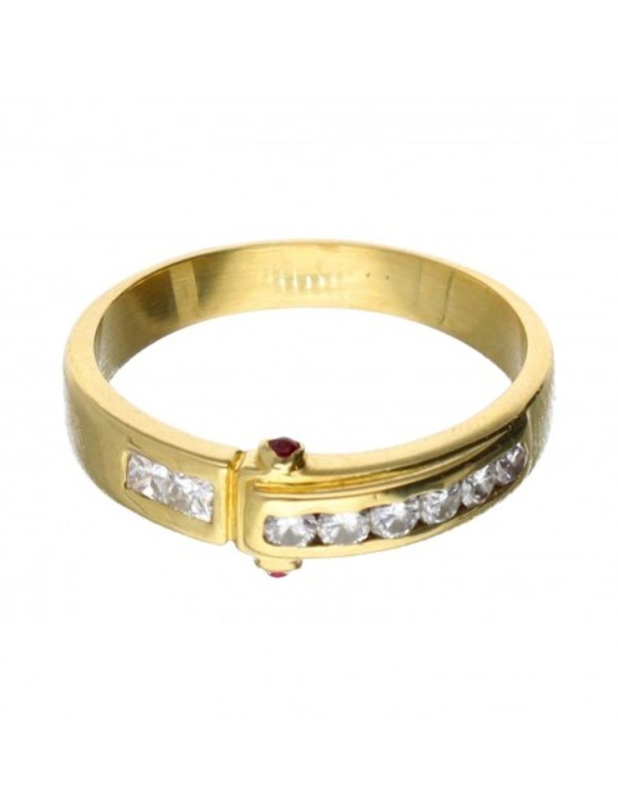 Anillos Goya Compro Oro | 18 Quilates Oro, Oro Amarillo - Anillo - 0.03 Ct Diamante - Rubies