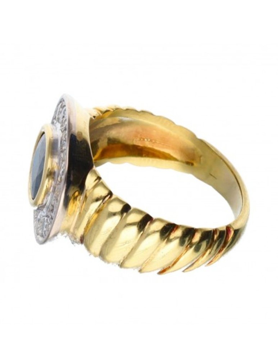 Anillos Goya Compro Oro | 18 Quilates Oro, Oro Amarillo, Oro Blanco - Anillo - 0.56 Ct Zafiro - Diamantes