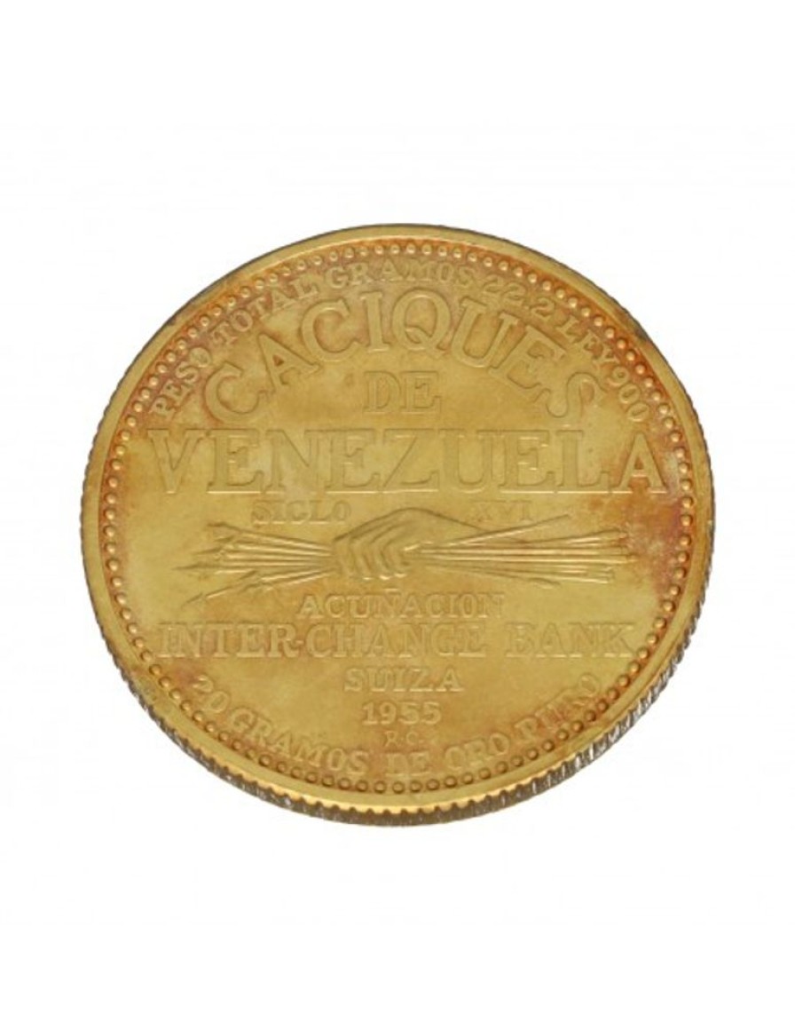 Oro Goya Compro Oro | Moneda Paramaconi, Caciques De Venezuela. Acunacion Inter Change Bank Suiza 1955