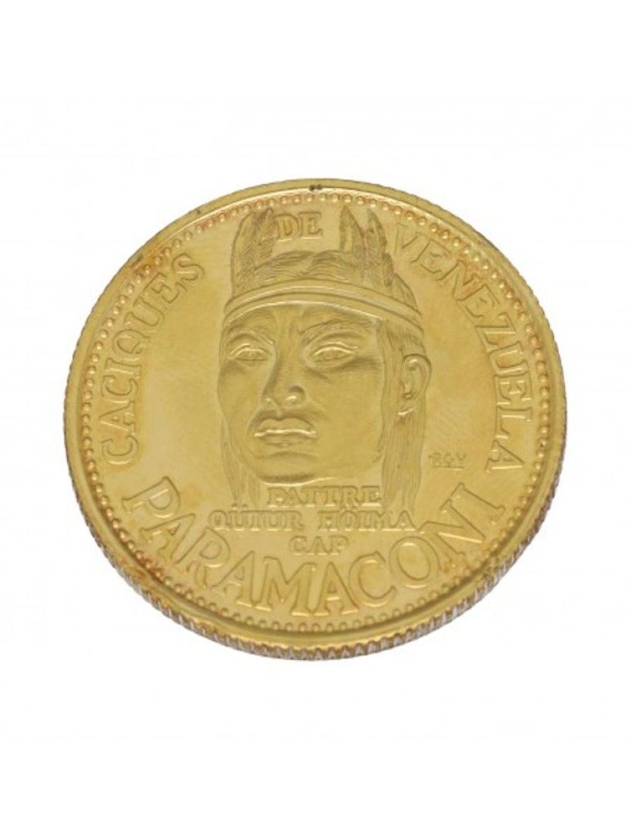 Oro Goya Compro Oro | Moneda Paramaconi, Caciques De Venezuela. Acunacion Inter Change Bank Suiza 1955