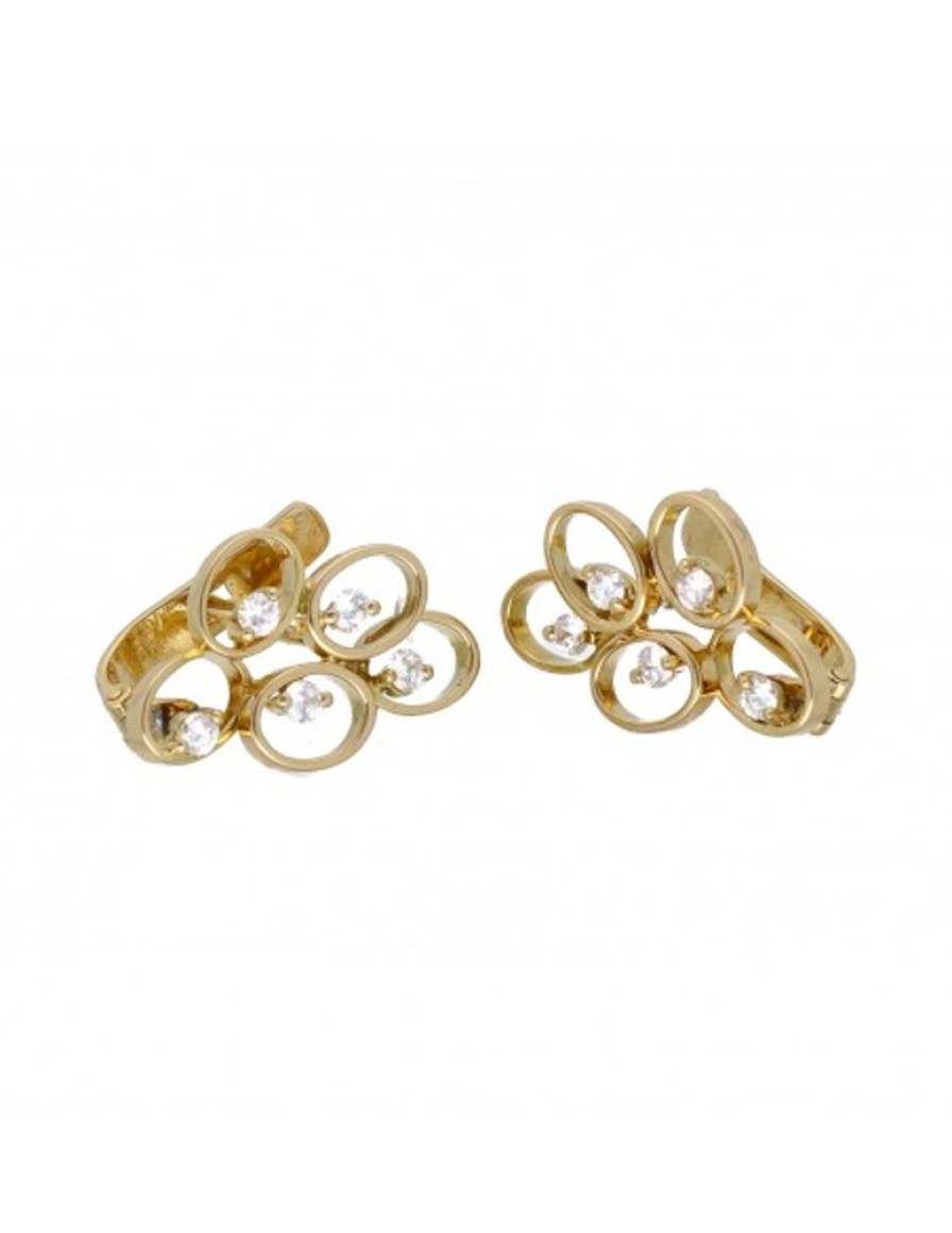 Pendientes Goya Compro Oro | Pendientes De Oro Amarillo 18 Kl Con Diseno Y Brillantes