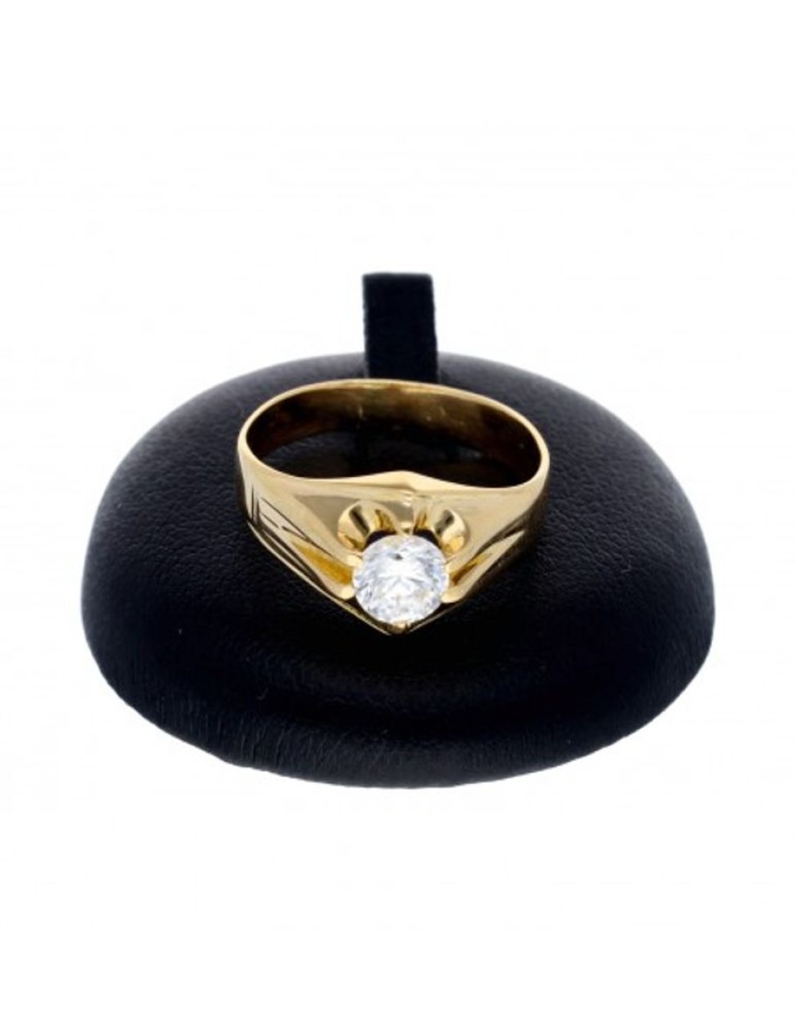 Anillos Goya Compro Oro | Solitario Con Zirconita Oro Amarillo 18Kl