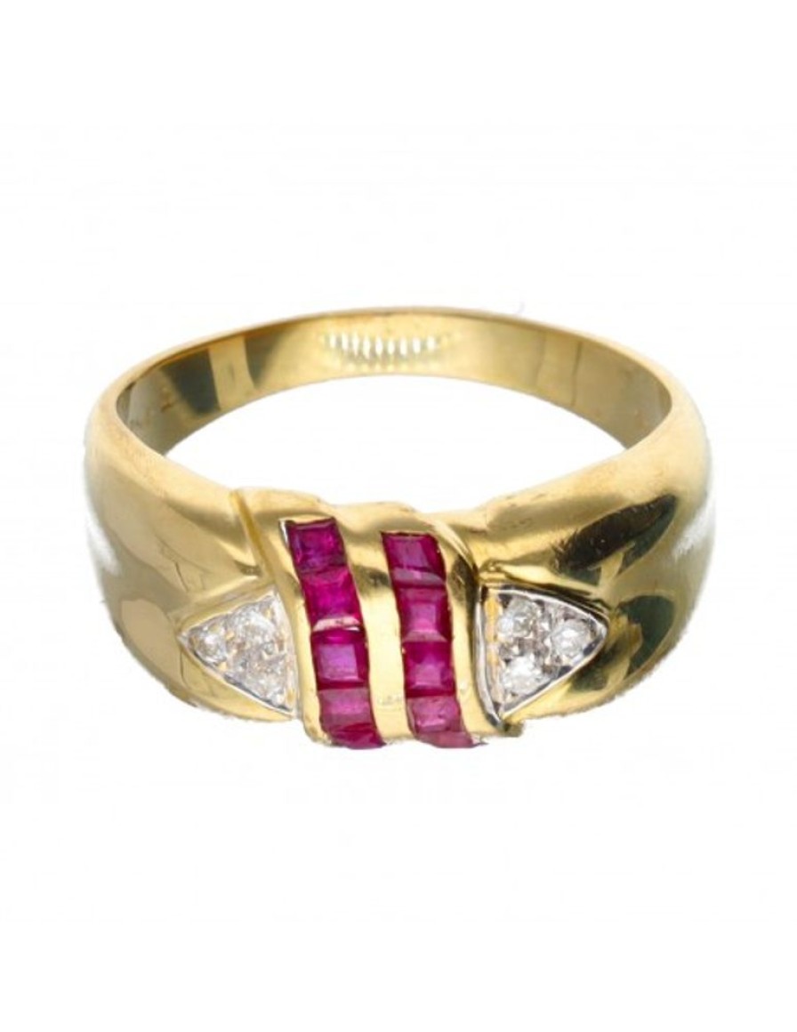 Anillos Goya Compro Oro | 18 Quilates Oro, Oro Amarillo Rubies Y Moissantes