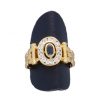 Anillos Goya Compro Oro | Anillo Anillo Antiguo Con Circonitas Y Zafiro Azul Oro Amarillo 18Kl