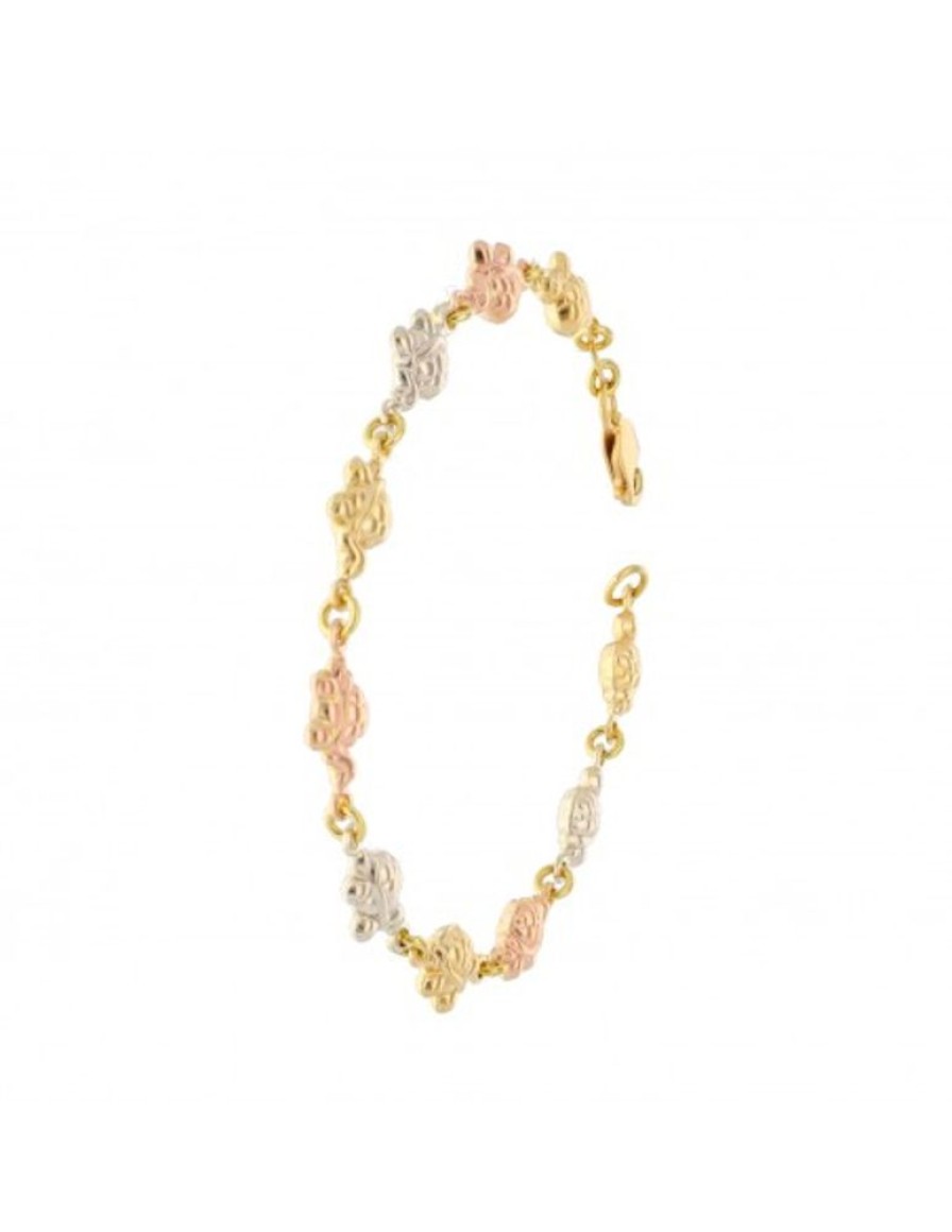 Pulseras Goya Compro Oro | Pulsera Diseno Tortuga Oro Rosado, Blanco Y Amarillo 18Kl