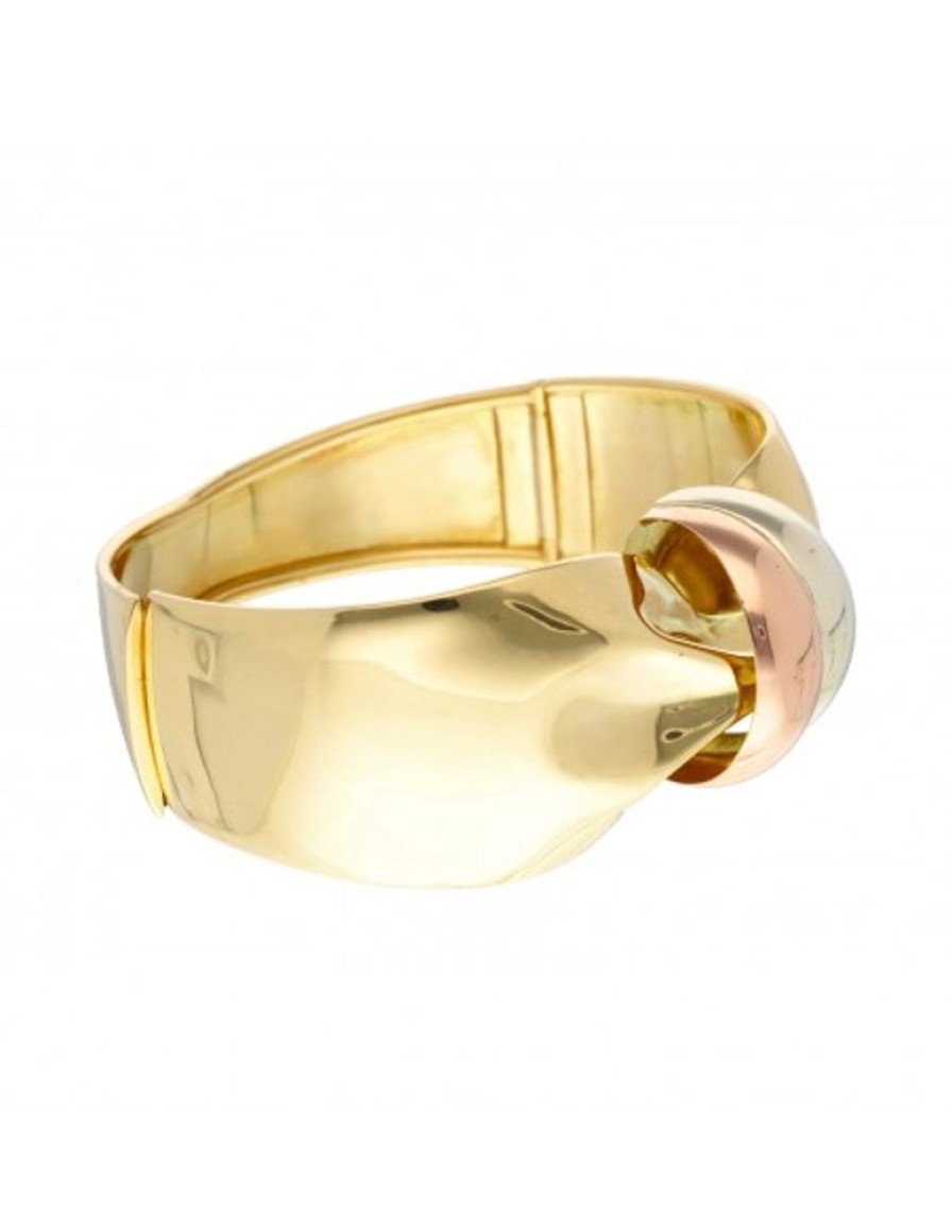 Pulseras Goya Compro Oro | Brazalete Tres Oro 18Kl Diseno Lazo