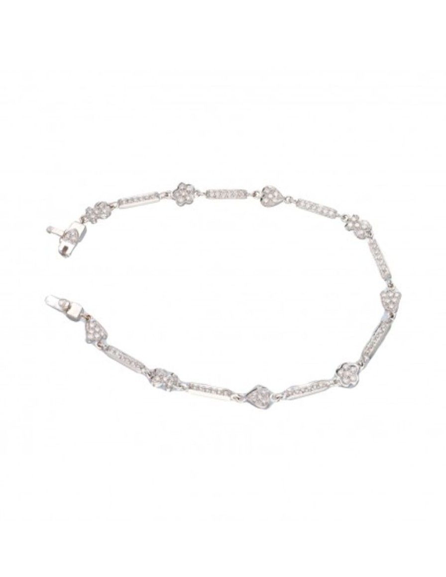 Pulseras Goya Compro Oro | Pulsera Tous Con Brillantes Oro Blanco 18Kl