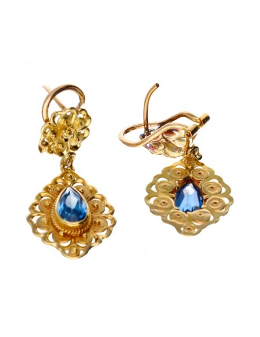 Pendientes Goya Compro Oro | Pendientes De Oro 18 Kl Y Zafiros