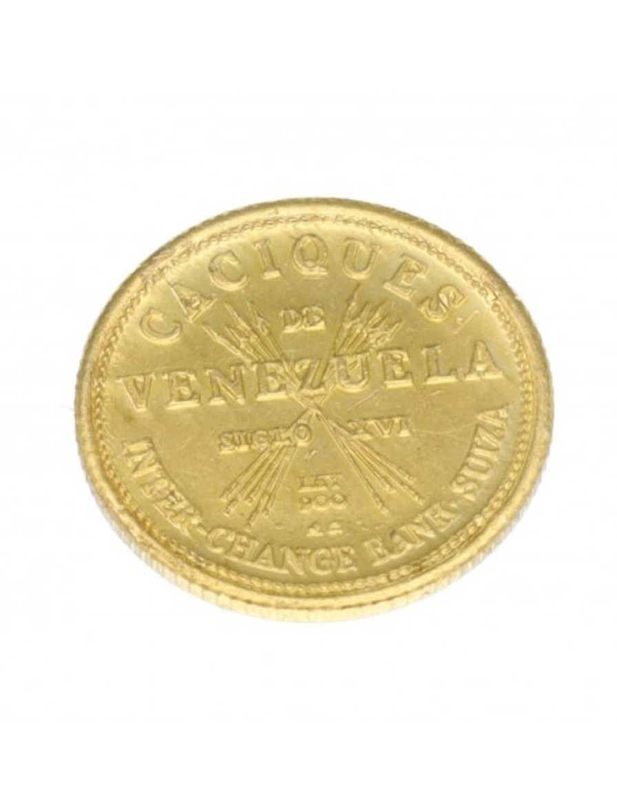 Oro Goya Compro Oro | Venezuela - 5 Bolivares (1957) - Mara - Caciques De Venezuela Del Siglo Xvi - Oro