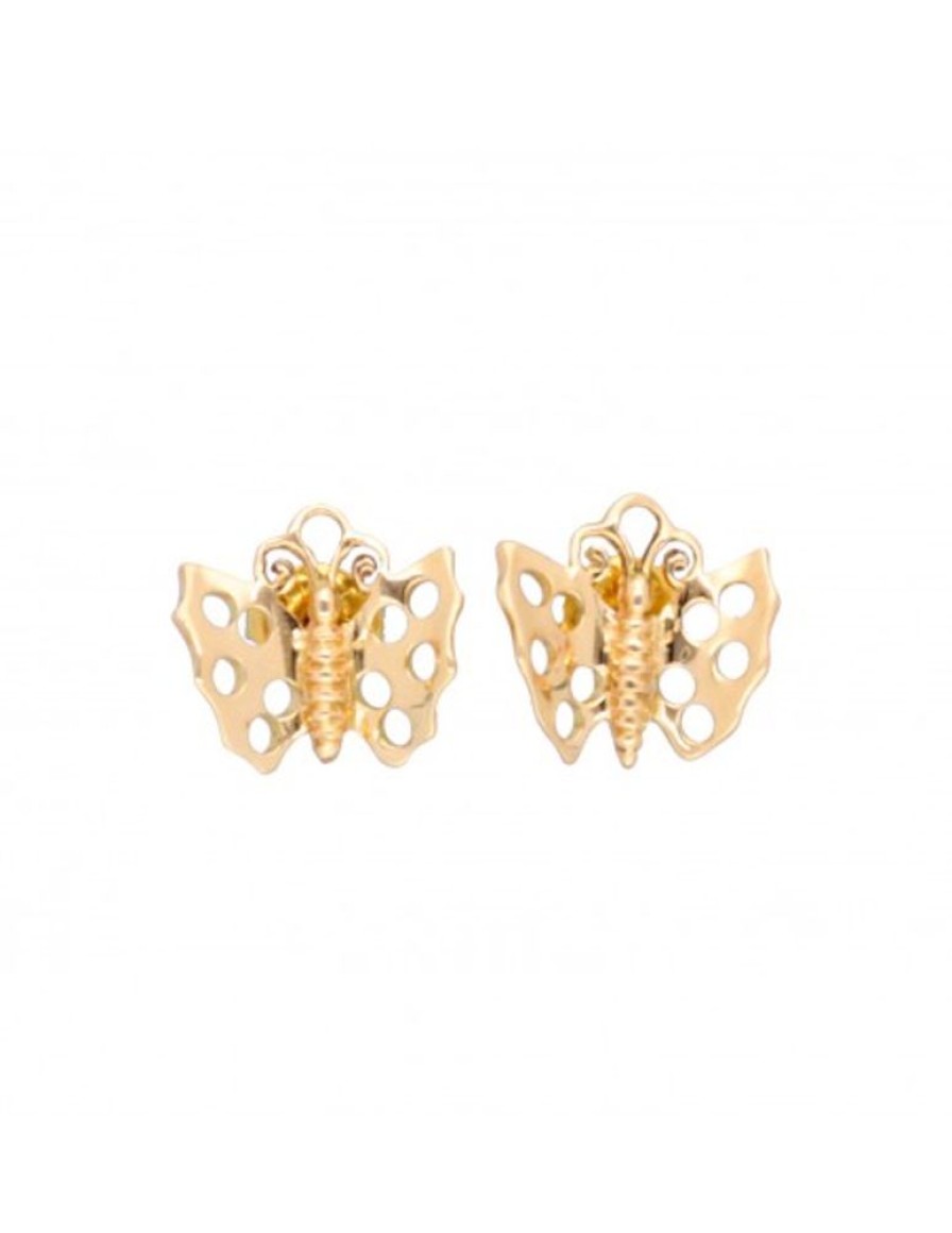 Pendientes Goya Compro Oro | Pendientes De Diseno Mariposa Oro Amarillo 18 Kl