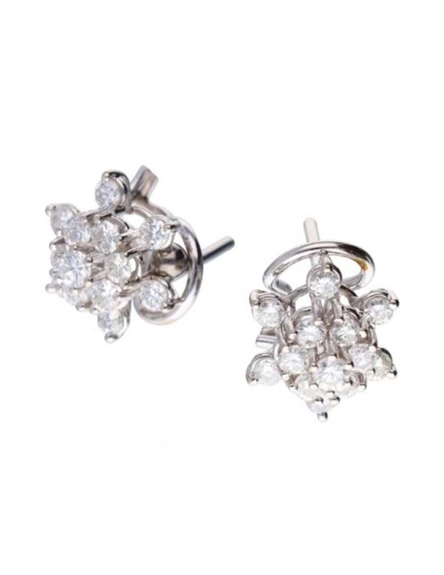 Pendientes Goya Compro Oro | 18 Quilates Oro, Oro Blanco - Pendientes - 0.05 Ct Diamante