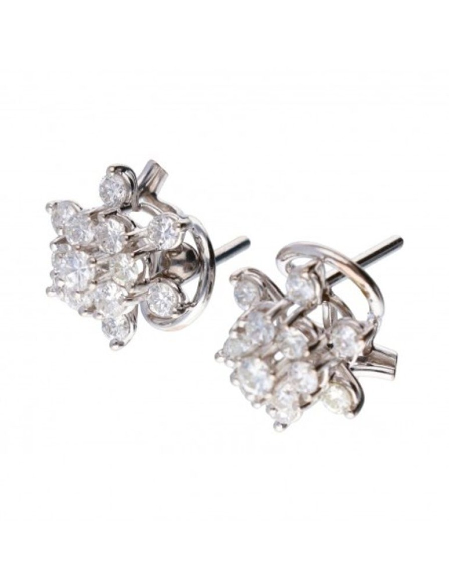 Pendientes Goya Compro Oro | 18 Quilates Oro, Oro Blanco - Pendientes - 0.05 Ct Diamante