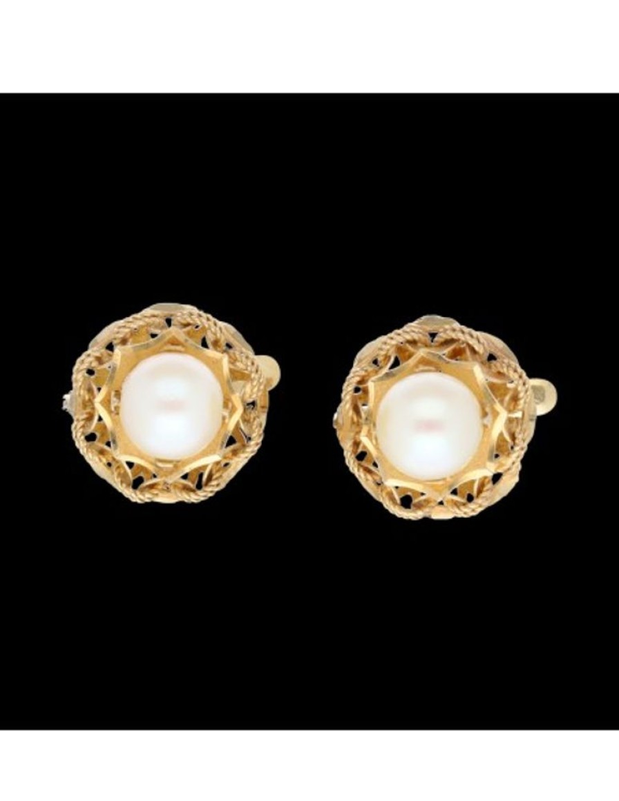 Pendientes Goya Compro Oro | Pendientes Con Perla Oro Amarillo 18Kl