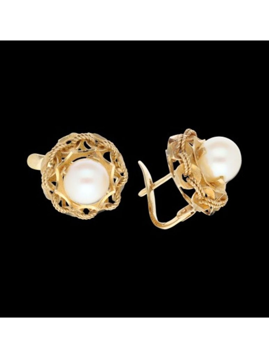 Pendientes Goya Compro Oro | Pendientes Con Perla Oro Amarillo 18Kl