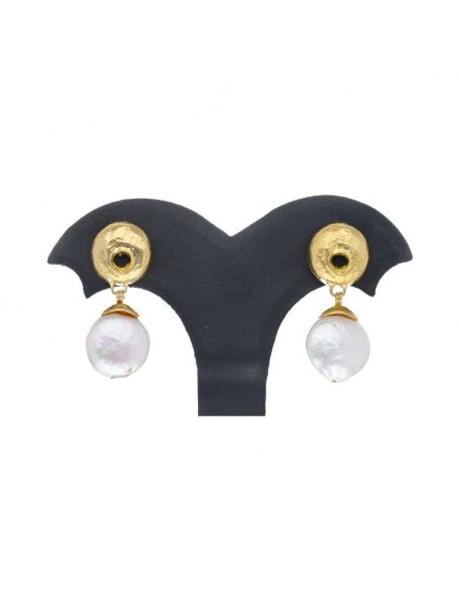 Pendientes Goya Compro Oro | Pendientes De Oro Amarillo Con Diseno Y Perlas