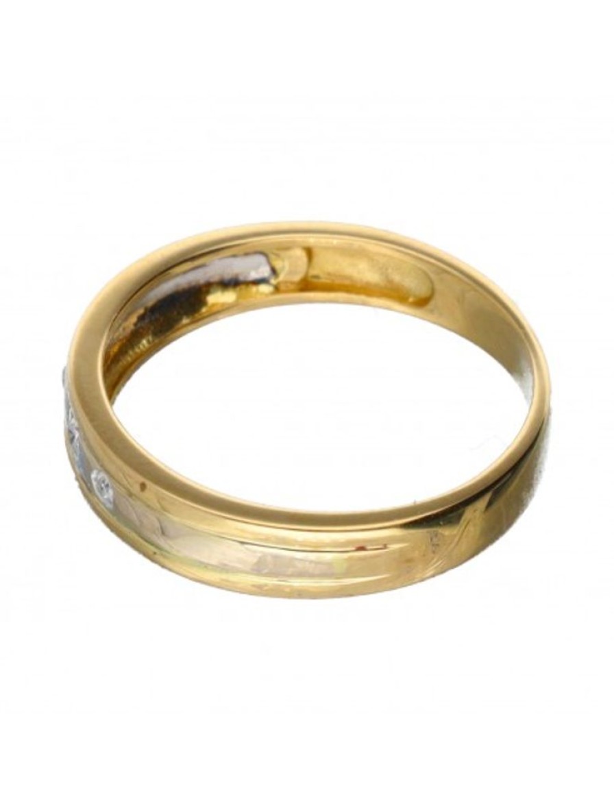 Anillos Goya Compro Oro | Anillo Con Zirconitas De Color Oro Amarillo 18Kl