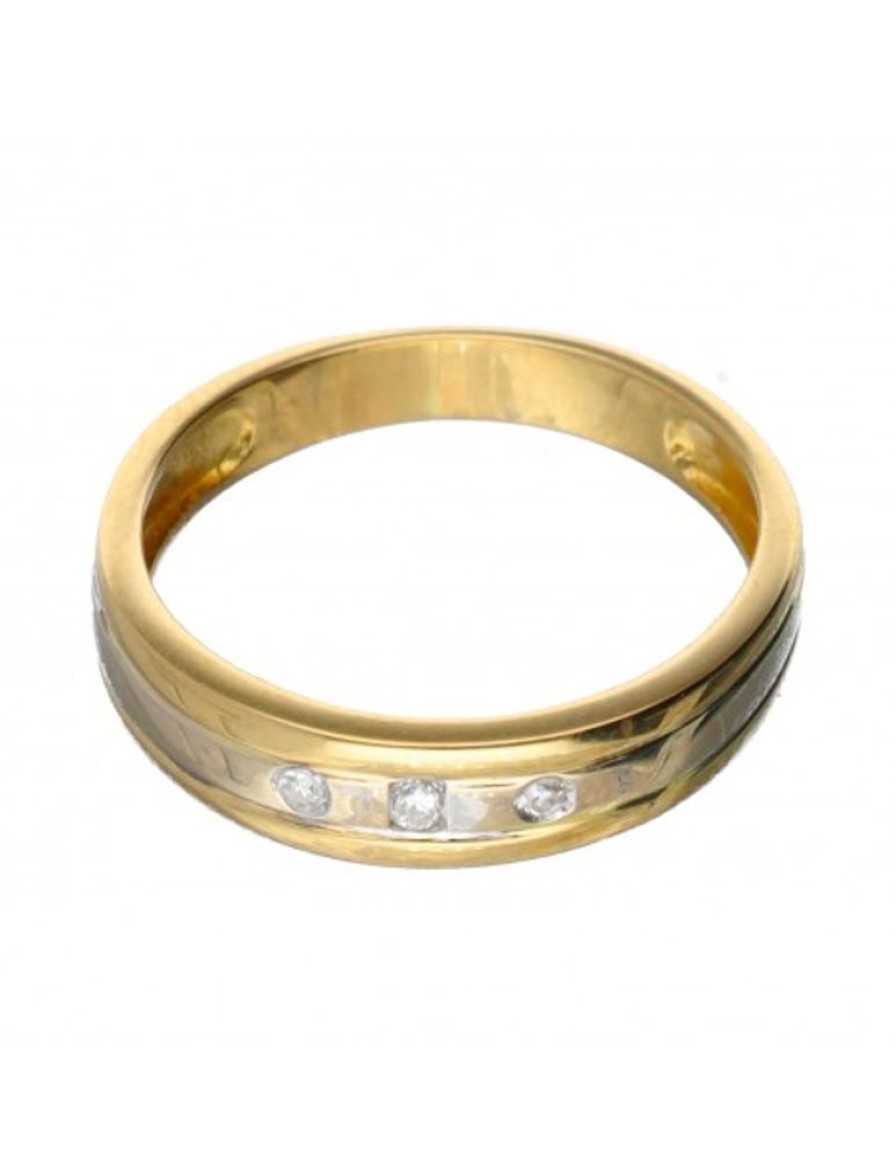 Anillos Goya Compro Oro | Anillo Con Zirconitas De Color Oro Amarillo 18Kl