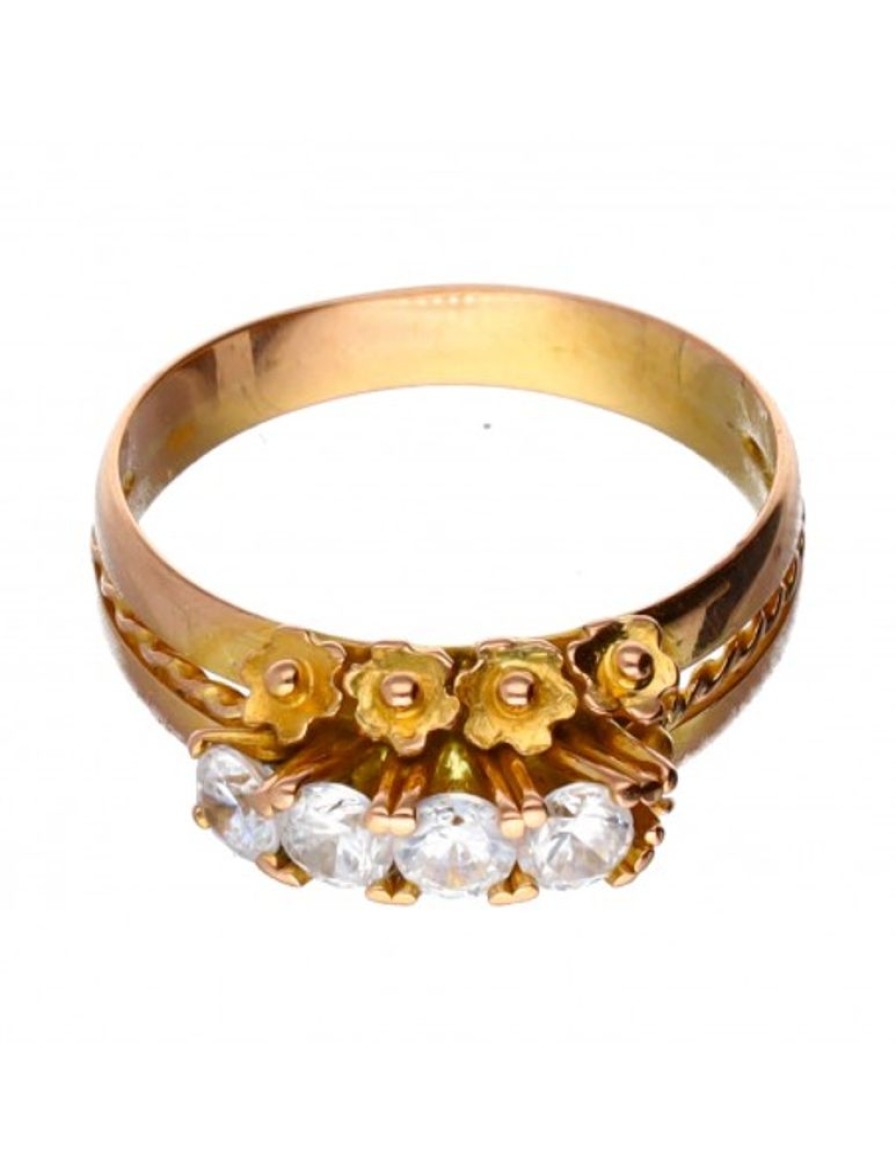 Anillos Goya Compro Oro | Anillo De Oro 18 Kl Con Zirconitas