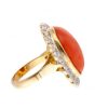 Anillos Goya Compro Oro | Anillo De Coral Y Zirconitas Oro Amarillo 18Kl